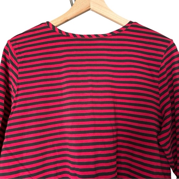Susan Graver Weekend Cotton Modal Top Women's Size Large Stretch Striped Casual - Picture 6 of 12